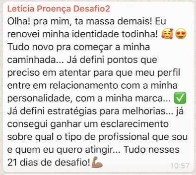 letícia proença: ganhei esclarecimento sobre qual profissional eu sou e quem quero atingir